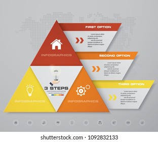 3 Steps Pyramid With Free Space For Text On Each Level. Infographics, Presentations Or Advertising. EPS10.