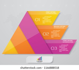 3 steps pyramid with free space for text on each level. infographics, presentations or advertising. EPS10.