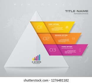 3 steps pyramid with free space for text on each level. infographics, presentations or advertising. EPS10.	