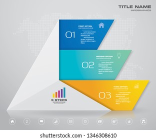 3 Steps Pyramid With Free Space For Text On Each Level. Infographics, Presentations Or Advertising. EPS10.