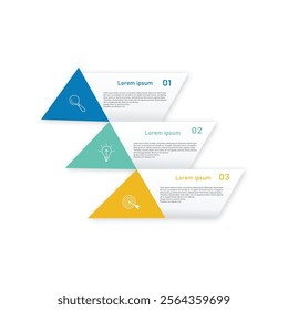 3 steps pyramid with free space for text on each level. infographics, presentations or advertising. EPS10.