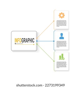 3 steps Rectangle Infographic template business data illustration