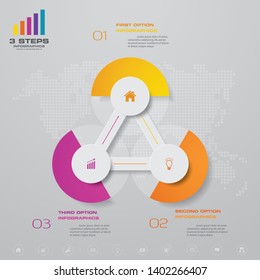 3 steps simple&editable process chart infographics element. EPS 10.	
