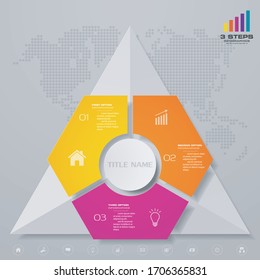 3 steps simple&editable process chart infographics element. EPS 10.	