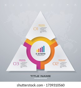 3 steps simple&editable process chart infographics element. EPS 10.