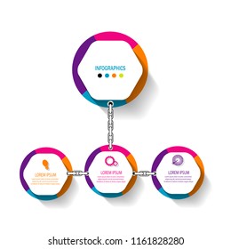 3 steps timeline infographic template with modern concept design vector