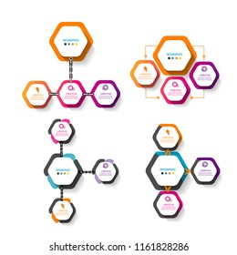 3 steps timeline infographic template with modern concept design vector