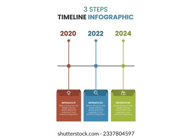 Plantilla Infográfica De Línea De Tiempo De 3 Pasos Con 3 Opciones Diagrama Colorido, Línea De Tiempo Y Programación, Conjunto De Línea De Tiempo De Infografía De Puntos Con Un Concepto De Forma De Cuadro Rectángulo Para Presentación De Diapositiva.