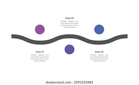 3 steps timeline roadmap infographic concept