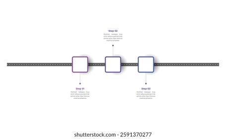 3 Steps Timeline Roadmap Infographic