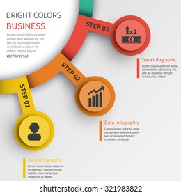3 steps vector business template presentation page information brochure