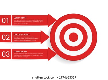 3 Steps to your goal concept, infographic template with 3 arrows with text and numbers, vector eps10 illustration