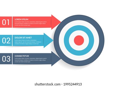 3 Steps to your goal concept, infographic template with 3 arrows with text and numbers, vector eps10 illustration