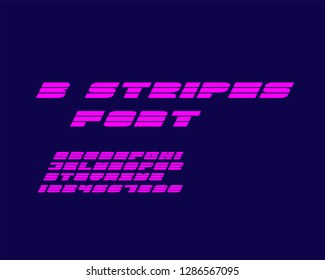3 stripes font set italic version