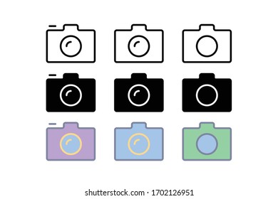 3 style of camera icon, camera icon set.