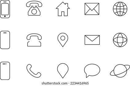 3 Style Contact information Icon in Vector eps 10.eps