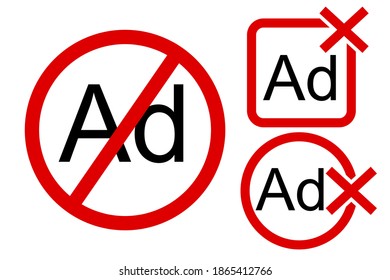 3 Style, Prohibited Sign Vector, No Ad 
