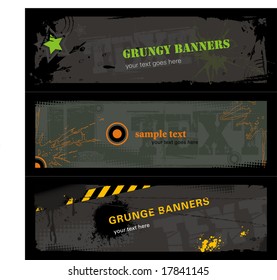 3 stylish grungy banners