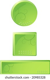 3 stylish Web shiny buttons. Vector illustration
