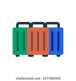 3 Koffersymbole. Koffer. Vektorgrafik.