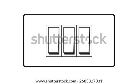 3 Switches box black and white vector art graphic electrical accessories