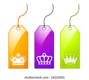 3 Tags with Crowns