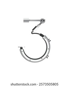 3 Technologic futuristic numerical number metal steel robotic cctv intelligence designs