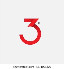 3 th Anniversary Vector Template Design Illustration
