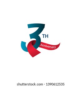 3 Th Anniversary Vector Template Design Illustration