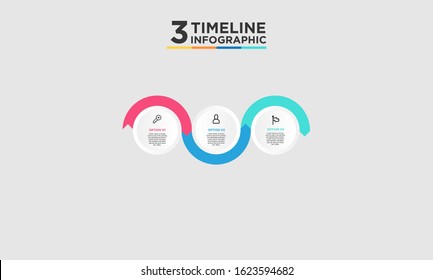 3 timeline step infographic element. Business concept with three options and number, steps or processes. data visualization. Vector illustration.