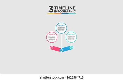 3 timeline step infographic element. Business concept with three options and number, steps or processes. data visualization. Vector illustration.