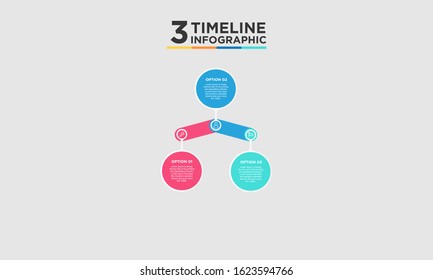 3 timeline step infographic element. Business concept with three options and number, steps or processes. data visualization. Vector illustration.