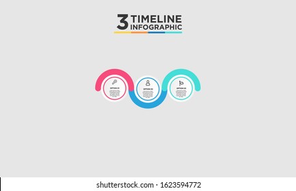 3 timeline step infographic element. Business concept with three options and number, steps or processes. data visualization. Vector illustration.