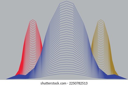 3 tower Budling vector pyramid 