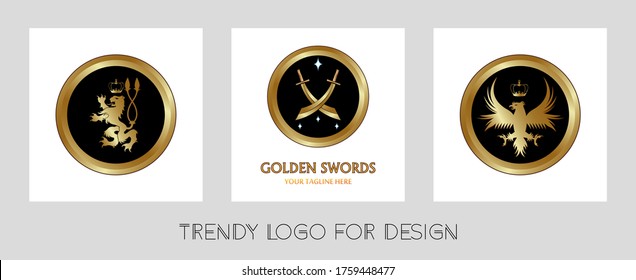 3 trendy vector logos for design