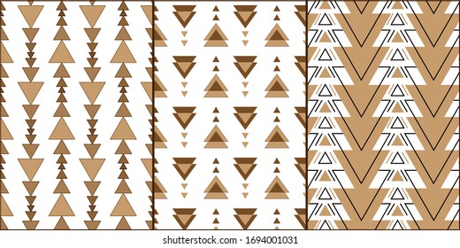 3 triangle geometric patterns in swatches