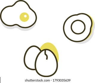 3 conjunto de iconos de huevos con tipo