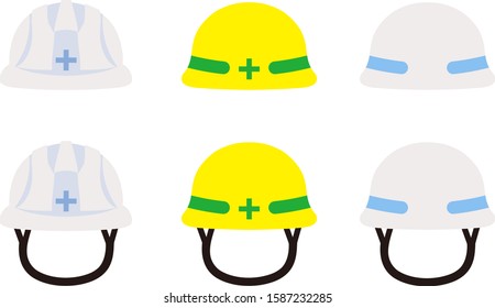 3 types of construction helmet illustrations