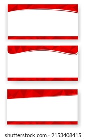 3 Variant Template triangle Red at White Banner for indonesia independence day celebration, with text placement area
