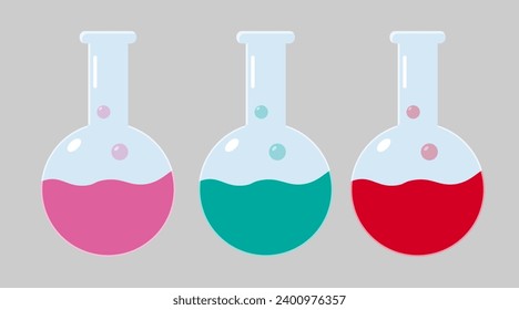 3 variations of chemistry bottles
