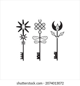 3 vector black and white keys