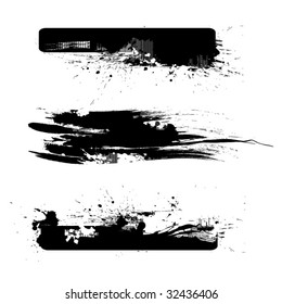 3 Vector Brushes of Detailed Grunge Lines & Borders