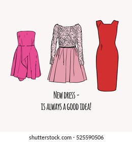 3 vector colored dress