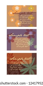 3 diseños abstractos de flores vectoriales