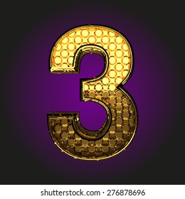 3 vector golden letter