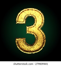 3 vector golden letter
