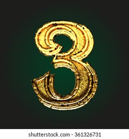 3 vector golden letter