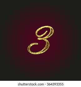3 vector golden letter