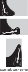 3 vector guitar business card designs