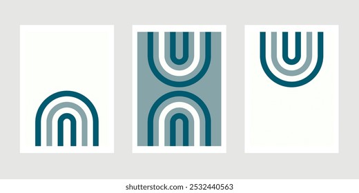 3 IMÁGENES VECTORIALES DE DECORACIONES ESTÉTICAS DE PARED CON COLORES SIMPLES